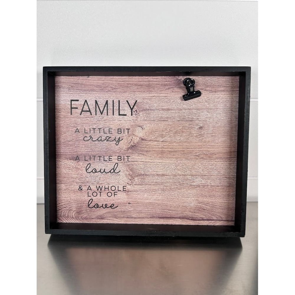 Family Crazy Loud Love Clip Photo Holder Picture Frame Wood Wall Decor
